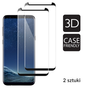 2 pcs. | moVear GLASS mSHIELD 3D cf for Samsung Galaxy S8 (5.8") (case friendly)
