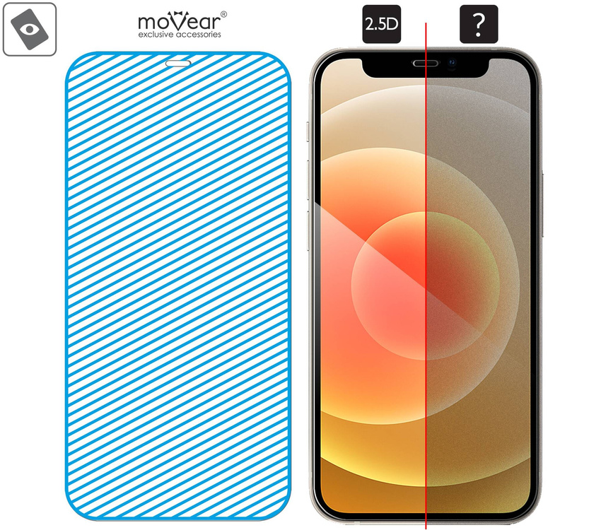 2 Stk. | moVear GLASS mSHIELD 2.5D für Apple iPhone 12 Mini (5.4") (Handyhülle freundlich)