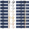 moVear Prestige C1 19mm Uhrenarmband aus Leder | Navy blau, Navy blau Nähte [Größen XS-XXL und Schnalle zur Auswahl]