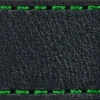 Gurt C1 24mm | Schwarz / Grün Thread | Lederteile ohne Schnalle