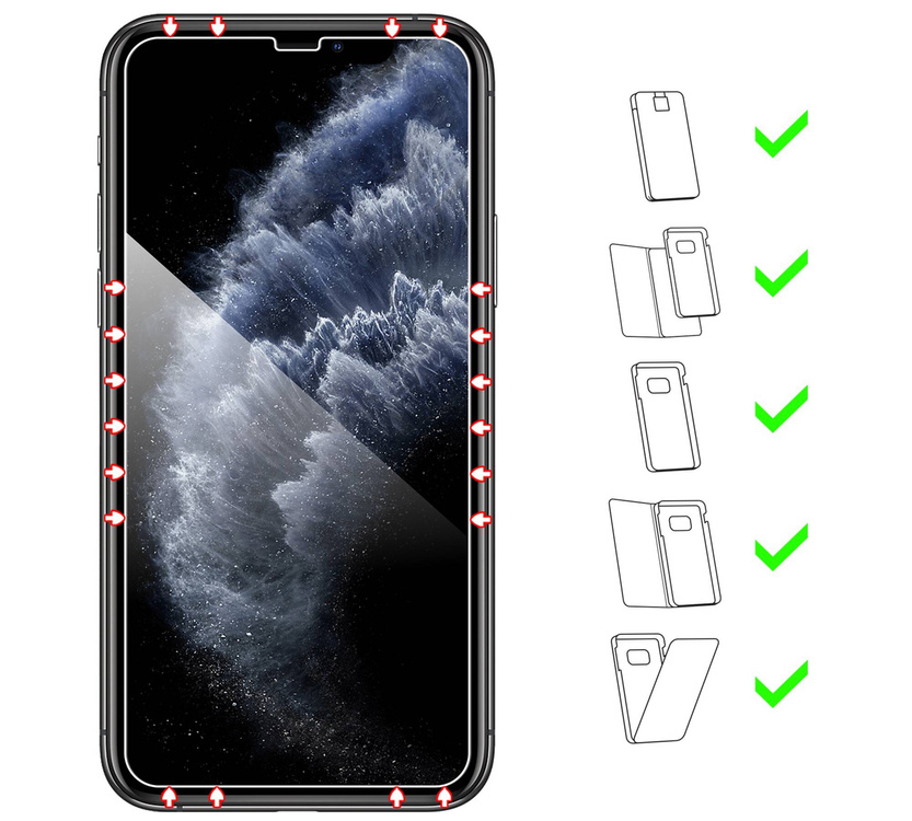 moVear GLASS mSHIELD 2.5D für Apple iPhone 11 Pro / Xs / X (5.8") (Handyhülle freundlich)