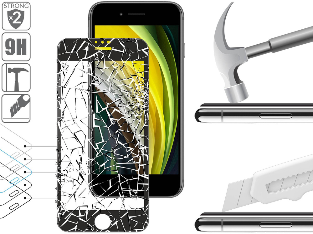 moVear GLASS mSHIELD 3D PRO-E for Apple iPhone SE (2022 / 2020) / 8 / 7 (4.7") (case friendly)