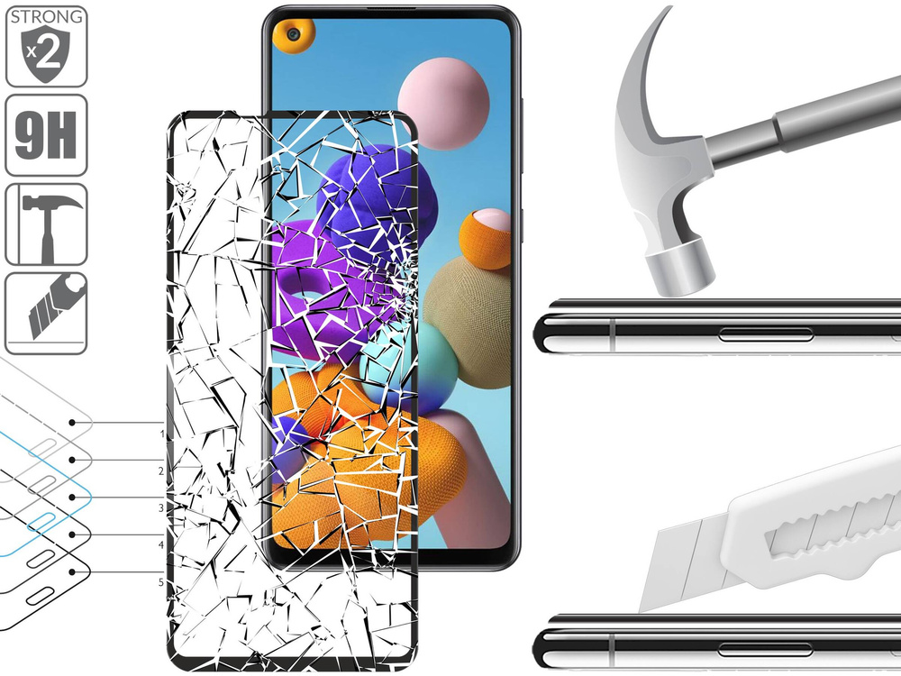 moVear GLASS mSHIELD 3D PRO-E für Samsung Galaxy A21 (6.5") (Handyhülle freundlich)