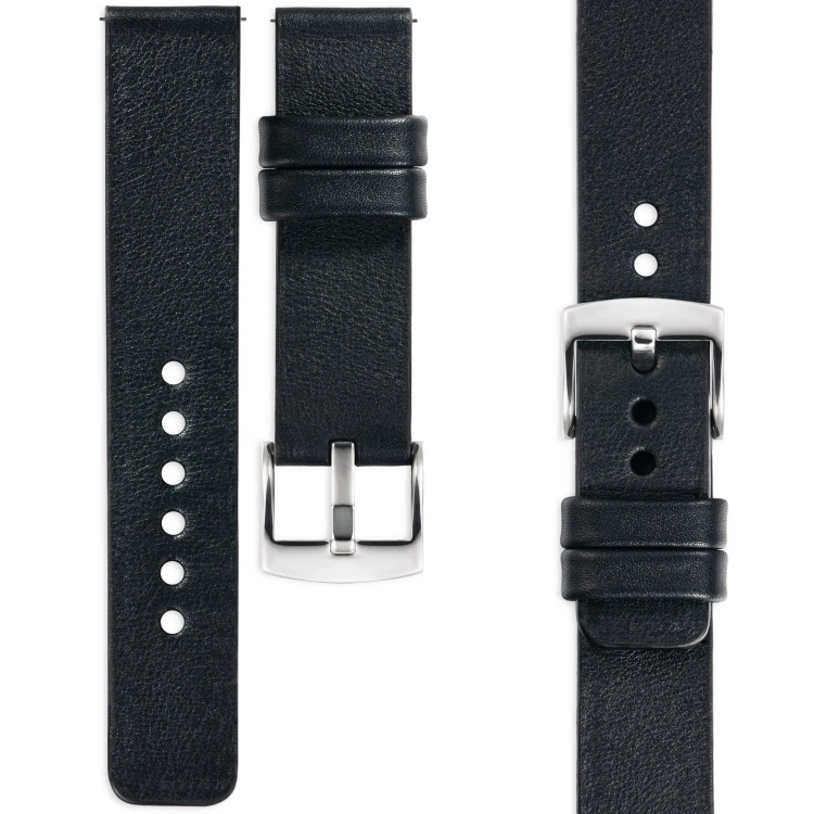 moVear Prestige S1 26mm Uhrenarmband aus Leder | Schwarz [Größen XS-XXL und Schnalle zur Auswahl]