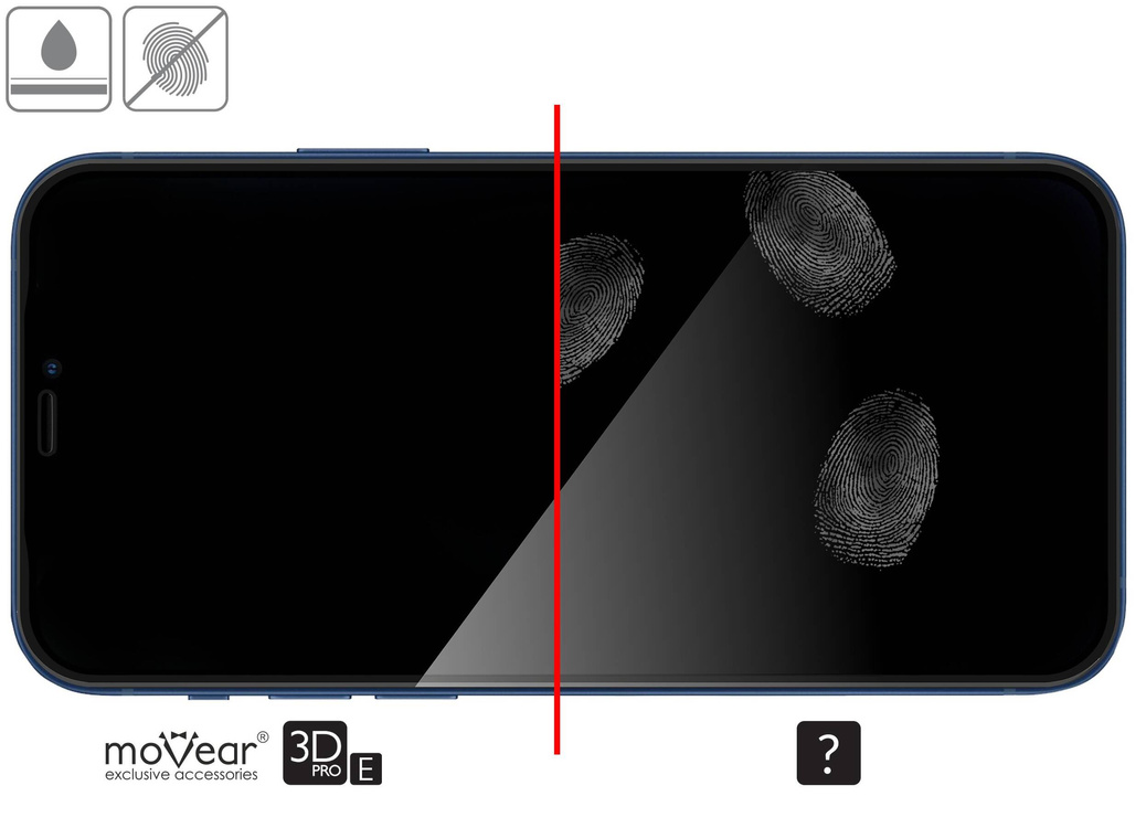 moVear GLASS mSHIELD 3D PRO-E for Apple iPhone 12 Pro / 12 (6.1") (case friendly)