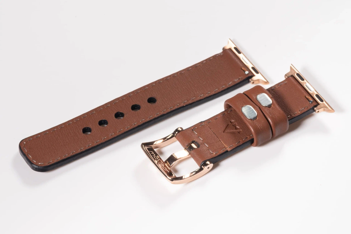 Leather watch strap