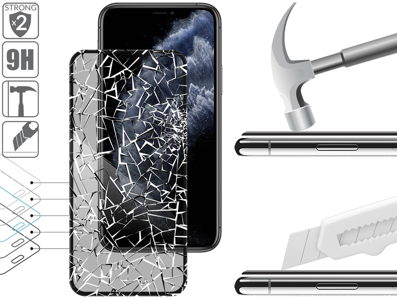 moVear GLASS mSHIELD 2.5D MAX privacy für Apple iPhone 11 Pro / Xs / X (5.8") | (Privatisierung, Handyhülle freundlich)