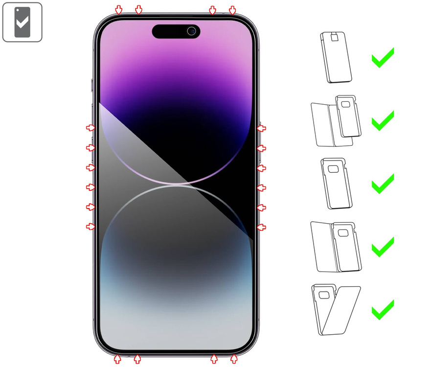 2 pcs. | moVear GLASS mSHIELD 3D PRO privacy for Apple iPhone 14 Pro Max (6.7") | (Privatizing)