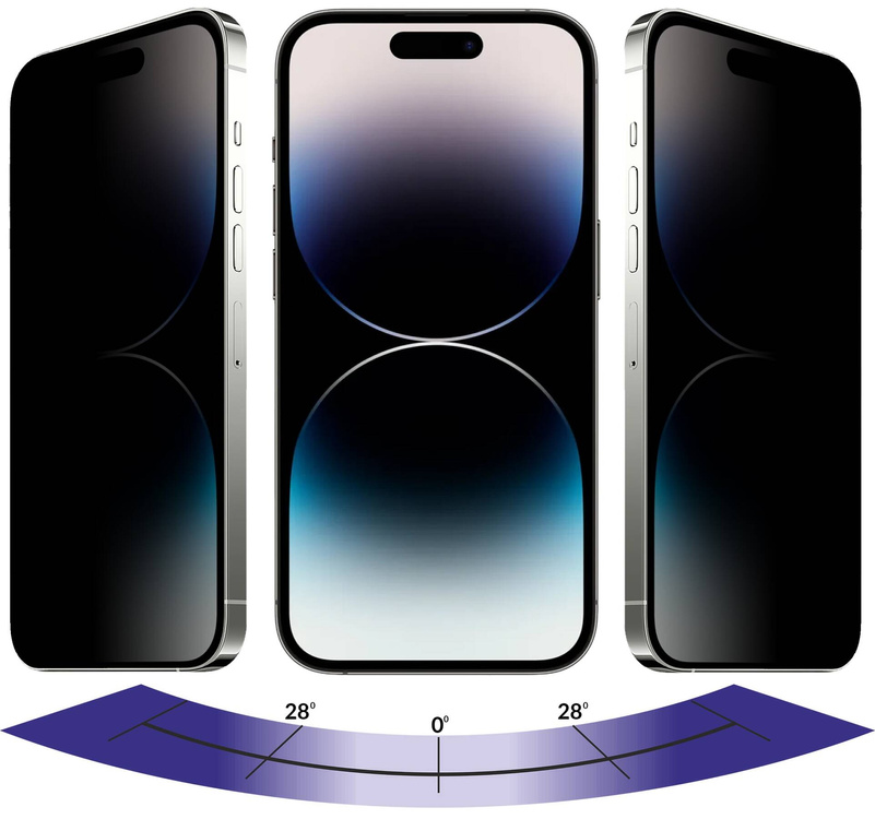 2 pcs. | moVear GLASS mSHIELD 3D PRO privacy for Apple iPhone 14 Pro (6.1") | (Privatizing)