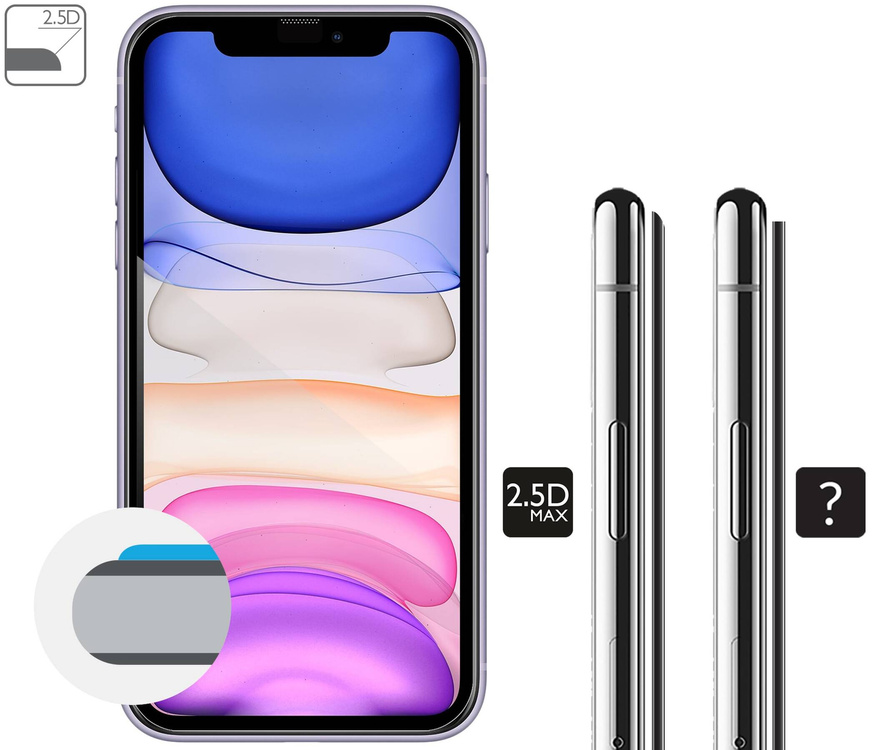 moVear mBOX GLASS mSHIELD 2.5D MAX für Apple iPhone 11 / Xr (6.1") (einfache Installation)