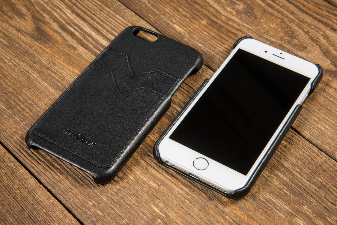 moVear backCover S+ Leather Back Cover for Apple iPhone 6 / 6s | Smooth, Black