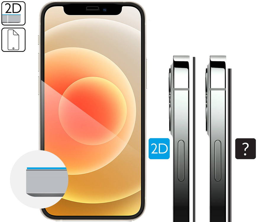 2 Stk. | moVear flexible mSHIELD 2D für Apple iPhone 12 Mini (5.4"). Gepanzertes Hybridglas.