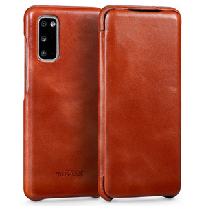 moVear flipSide S Leather slim case for Samsung Galaxy S20+ (Plus) (6.7") | Vintage Leather (Brown)