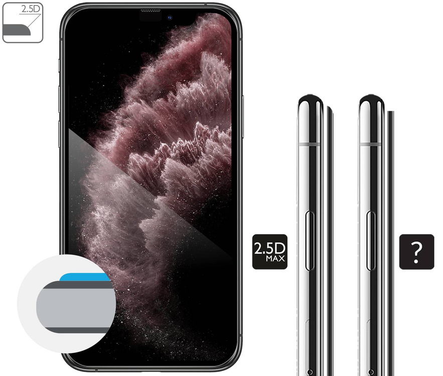 2 pcs. | moVear mBOX GLASS mSHIELD 2.5D MAX for Apple iPhone 11 Pro Max / Xs Max (6.5") (easy installation)