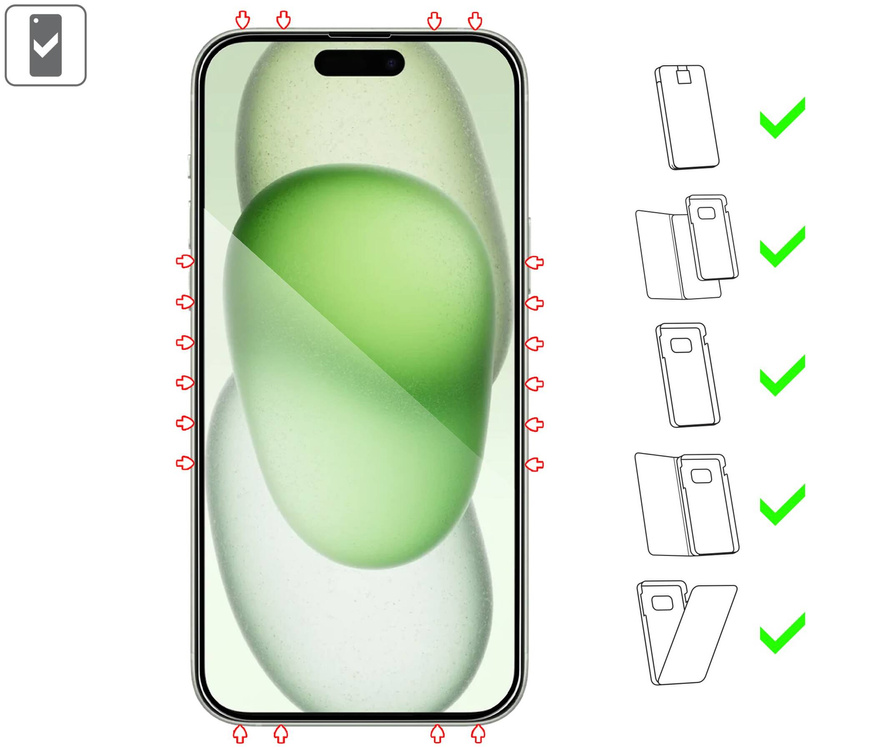 moVear mBOX GLASS mSHIELD 3D PRO für Apple iPhone 16 Plus / 15 Plus (6.7") (einfache Installation)