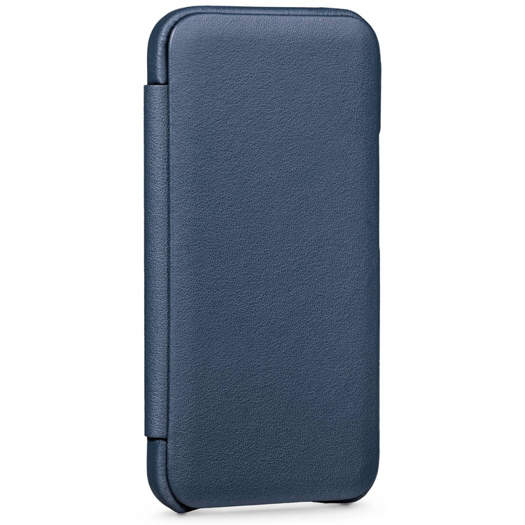 moVear flipSide S Ledertasche für Apple iPhone 13 Pro (6.1") | Glatte Leder, Handy Hülle book type (Blau)