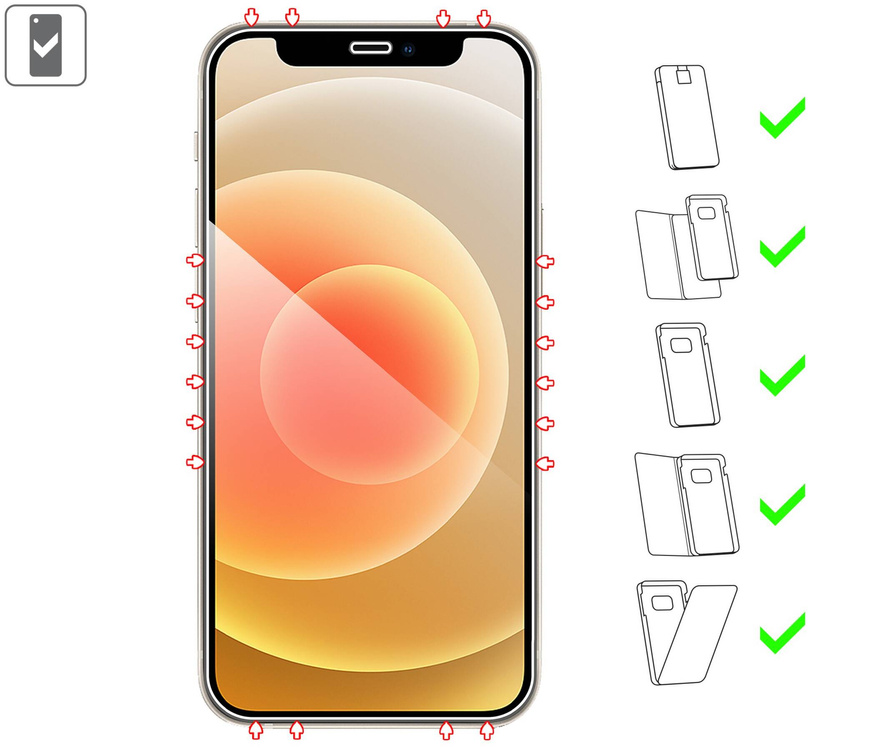 2 Stk. | moVear GLASS mSHIELD 2.5D für Apple iPhone 12 Mini (5.4") (Handyhülle freundlich)