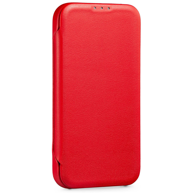 moVear flipSide 4S Ledertasche für Apple iPhone 14 Pro (6.1") | Glatte Leder, Handy Hülle book type (Rot)
