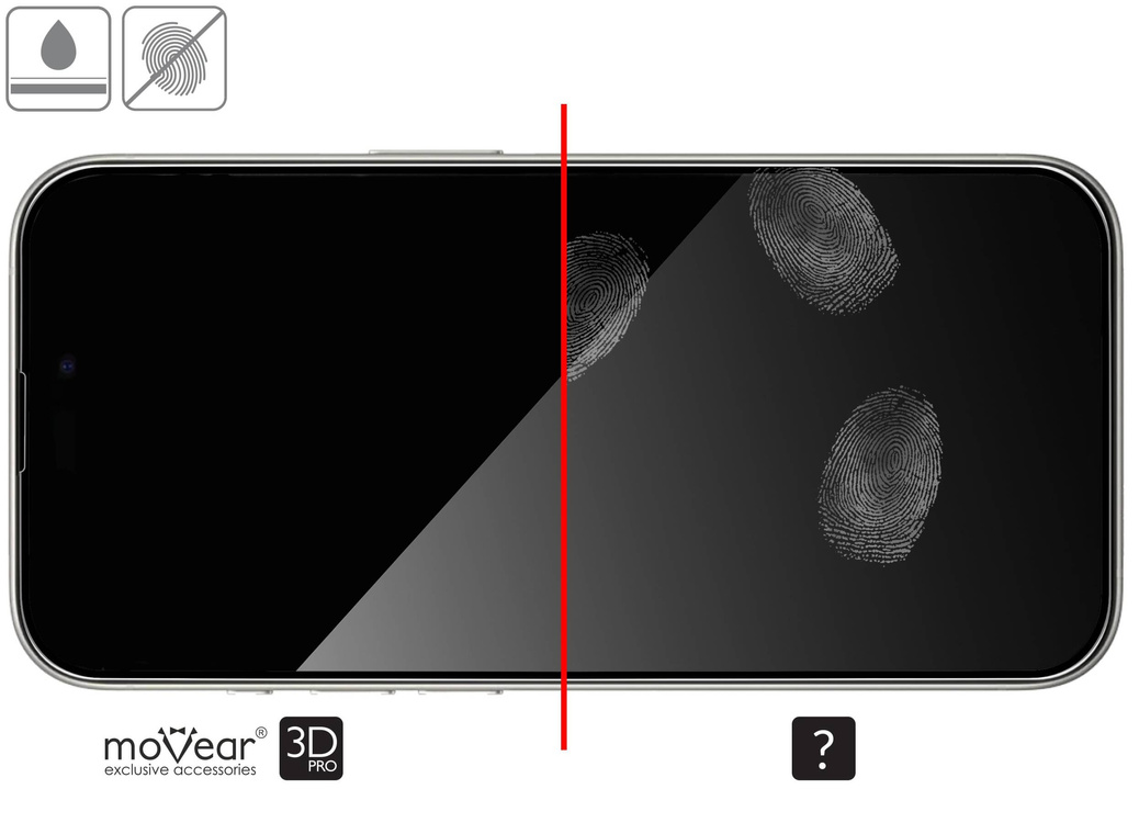 moVear mBOX GLASS mSHIELD 3D PRO for Apple iPhone 15 Pro (6.1") (easy installation)