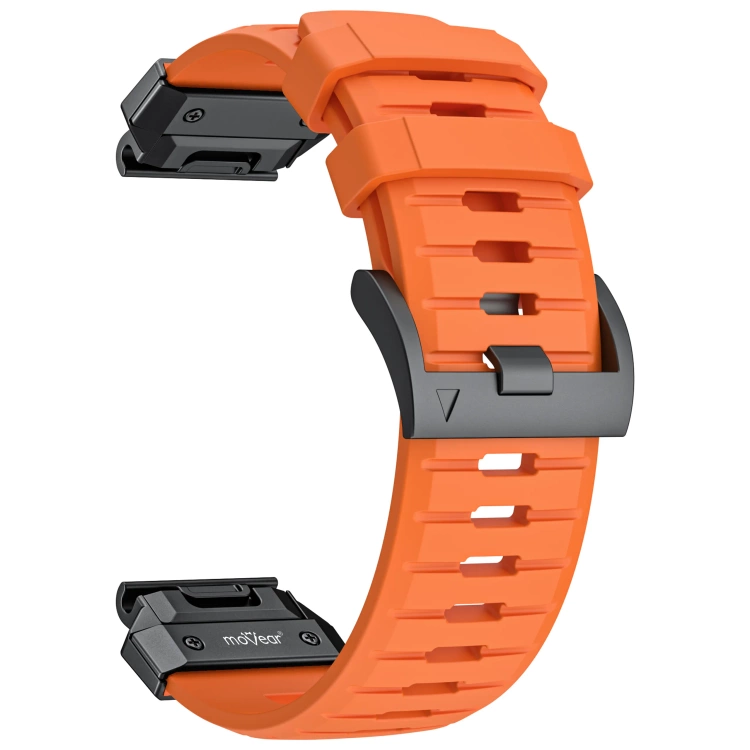 moVear FKM Extreme Strap for Garmin QuickFit 22mm (Fenix / Forerunner / Epix / Instinct / Enduro / Quatix / MARQ - 47/45mm) Orange