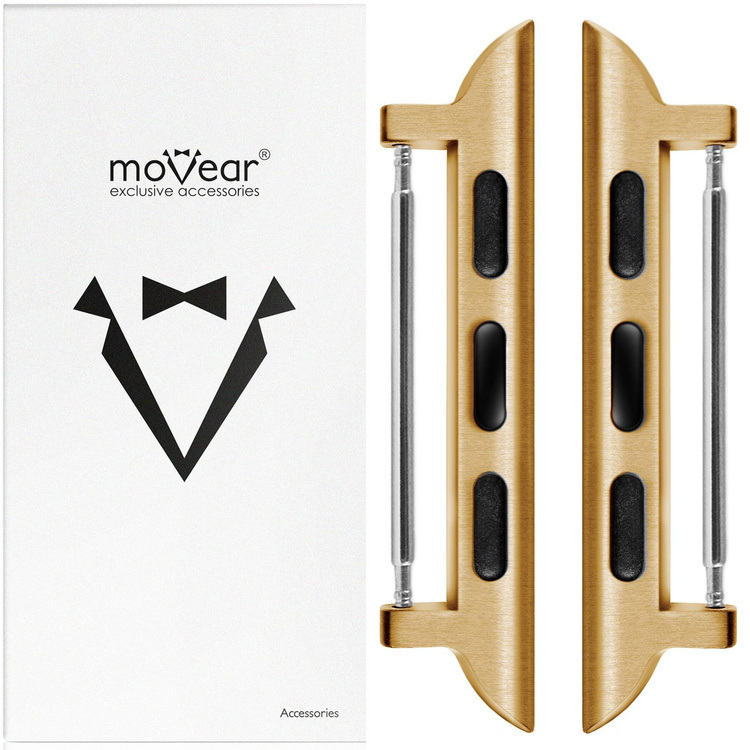 moVear | 20mm watch strap adapter for Apple Watch 9/8/7/6/SE/5/4/3/2/1 (41/40/38mm) | Golden, Stainless steel +PVD