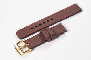 Leather watch strap