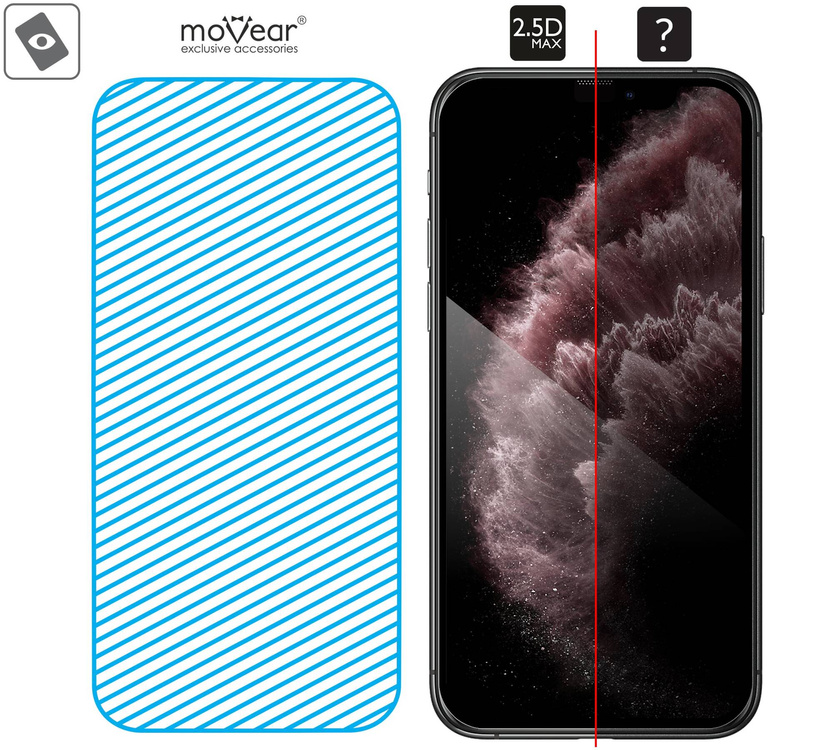 2 Stk. | moVear mBOX GLASS mSHIELD 2.5D MAX für Apple iPhone 11 Pro Max / Xs Max (6.5") (einfache Installation)