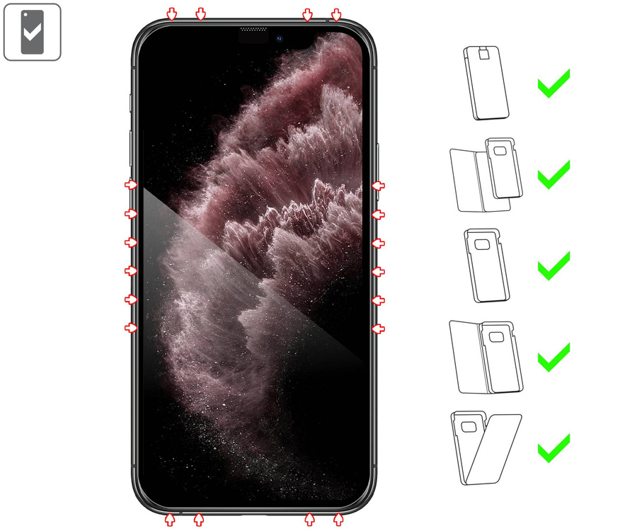 2 pcs. | moVear mBOX GLASS mSHIELD 2.5D MAX for Apple iPhone 11 Pro Max / Xs Max (6.5") (easy installation)