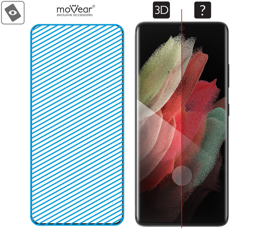 2 pcs. | moVear GLASS mSHIELD 3D for Samsung Galaxy S21 Ultra (6.8") (full screen protection)