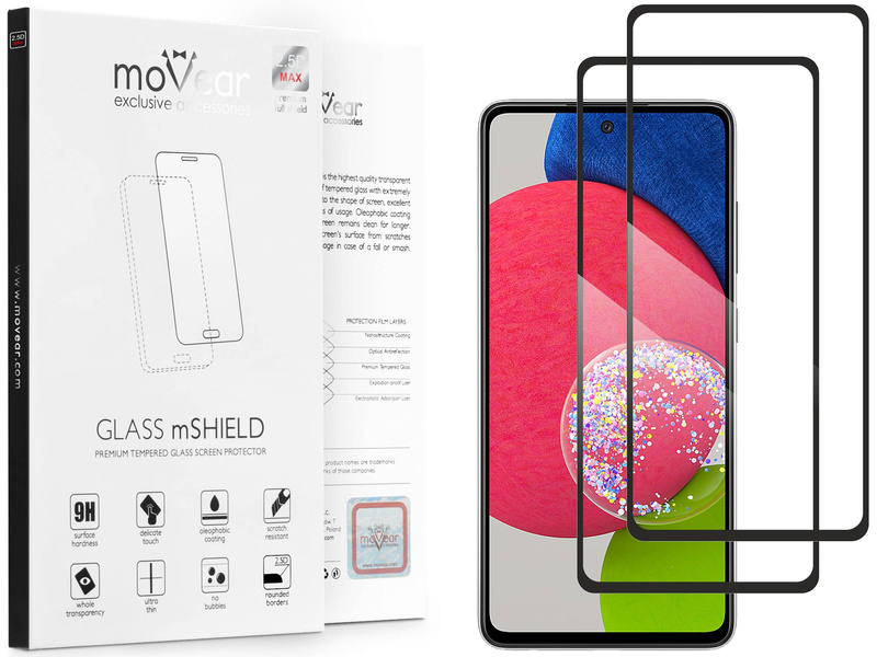 2 pcs. | moVear GLASS mSHIELD 2.5D MAX for Samsung Galaxy A52 (6.5") (case friendly)