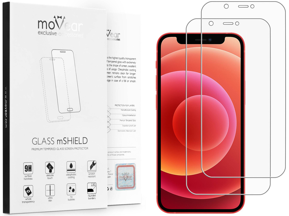 2 Stk. | moVear GLASS mSHIELD 2.5D MATT für Apple iPhone 12 Mini (5.4") | (Antireflex, Handyhülle freundlich)