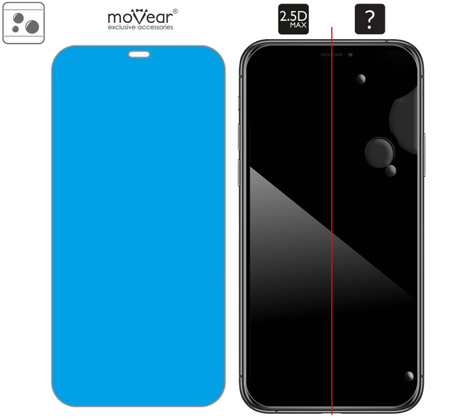 moVear GLASS mSHIELD 2.5D MAX für Apple iPhone 11 Pro Max / Xs Max (6.5") (Handyhülle freundlich)