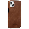 moVear flipSide S Leather slim case for Apple iPhone 13 Mini (5.4") | Smooth leather (Dark brown)