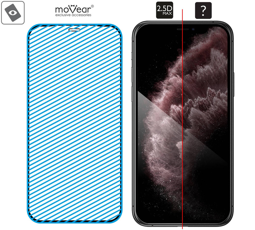 moVear GLASS mSHIELD 2.5D MAX for Apple iPhone 11 Pro Max / Xs Max (6.5") (case friendly)