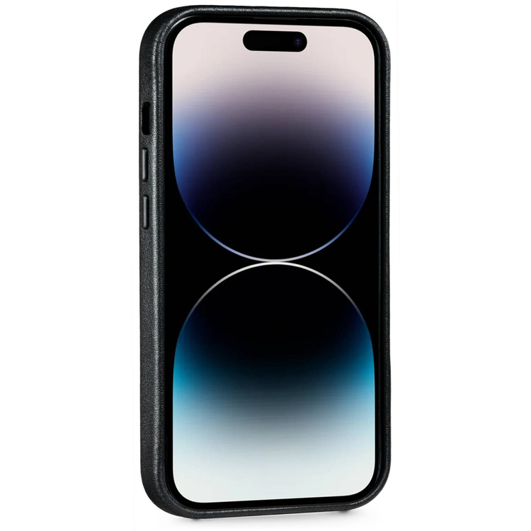 moVear [PRODUCT_MODEL] Lederrückseite für Apple iPhone 14 Pro (6.1") | MagSafe kompatibel, Glattleder (Schwarz)