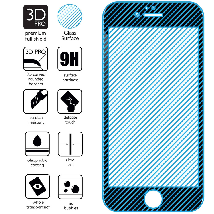 2 pcs. | moVear GLASS mSHIELD 3D PRO for Apple iPhone 6 Plus / 6s Plus (5.5") (full screen protection)
