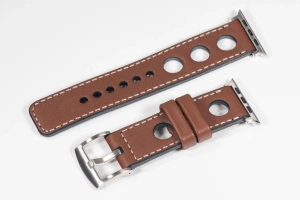 Leather watch strap