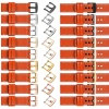 moVear Prestige C1 18mm Orange Lederarmband für Garmin Vivoactive 4S, Venu 3S/2S, Vívomove 3S | Orange Nähte [Größen XS-XXL und Schnalle zur Auswahl]