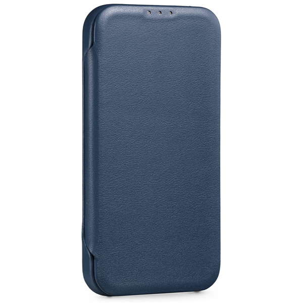 moVear flipSide 4S Leather slim case for Apple iPhone 14 Pro Max (6.7") | Smooth leather (Navy blue)