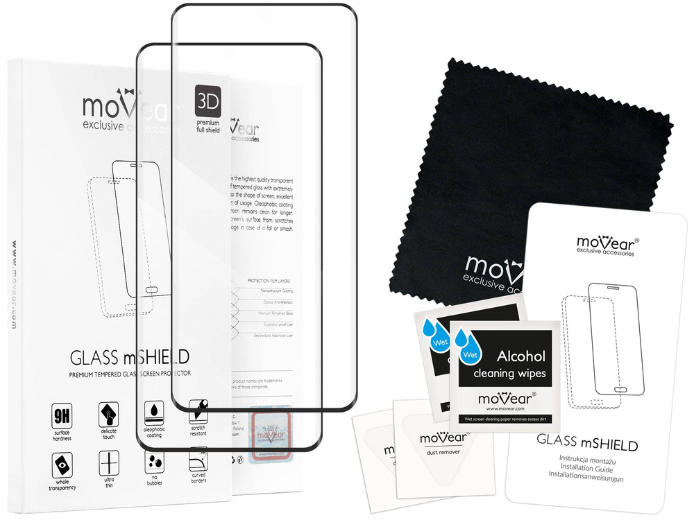 2 pcs. | moVear GLASS mSHIELD 3D for Samsung Galaxy S21 Ultra (6.8") (full screen protection)