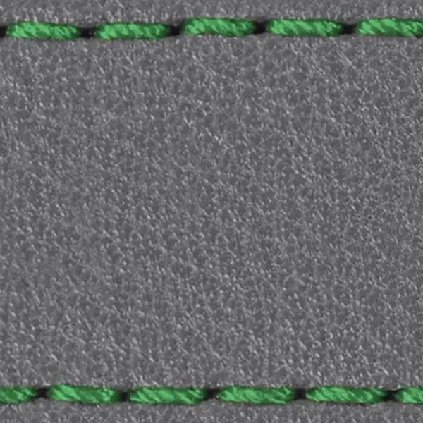 Gurt C1 24mm | Grau / Grün Thread | Lederteile ohne Schnalle