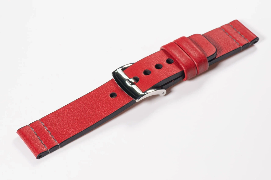 Leather watch strap