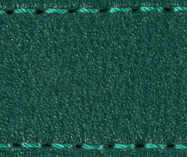 Strap C1 23mm | Bottle green / Turquoise thread | Leather parts without buckle