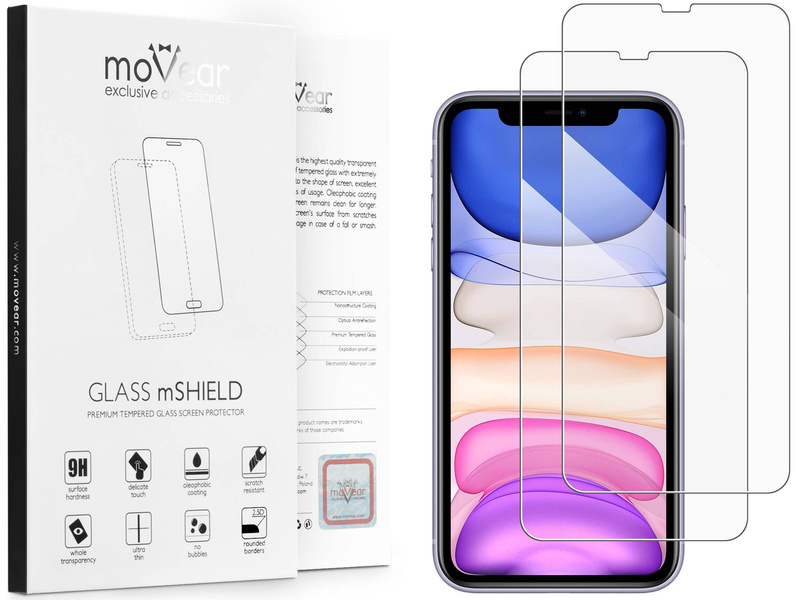 2 Stk. | moVear GLASS mSHIELD 2.5D für Apple iPhone 11 / Xr (6.1") (Handyhülle freundlich)