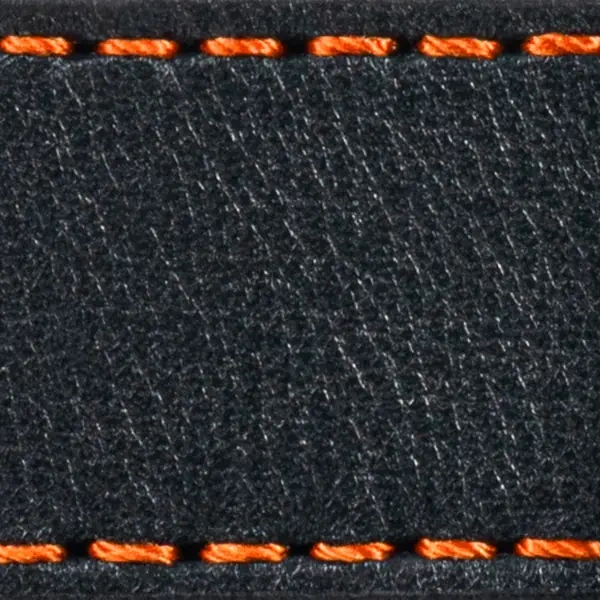 Strap C1 22mm | Black / Dark Orange thread | Leather parts without buckle