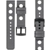 moVear Prestige R1 18mm Grau Lederarmband für Garmin Vivoactive 4S, Venu 3S/2S, Vívomove 3S | Grau Nähte [Größen XS-XXL und Schnalle zur Auswahl]