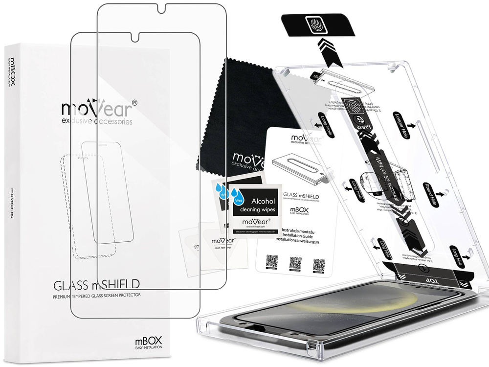 2 Stk. | moVear mBOX GLASS mSHIELD 2.5D für Samsung Galaxy S25/S24 (6.2") (einfache Installation)