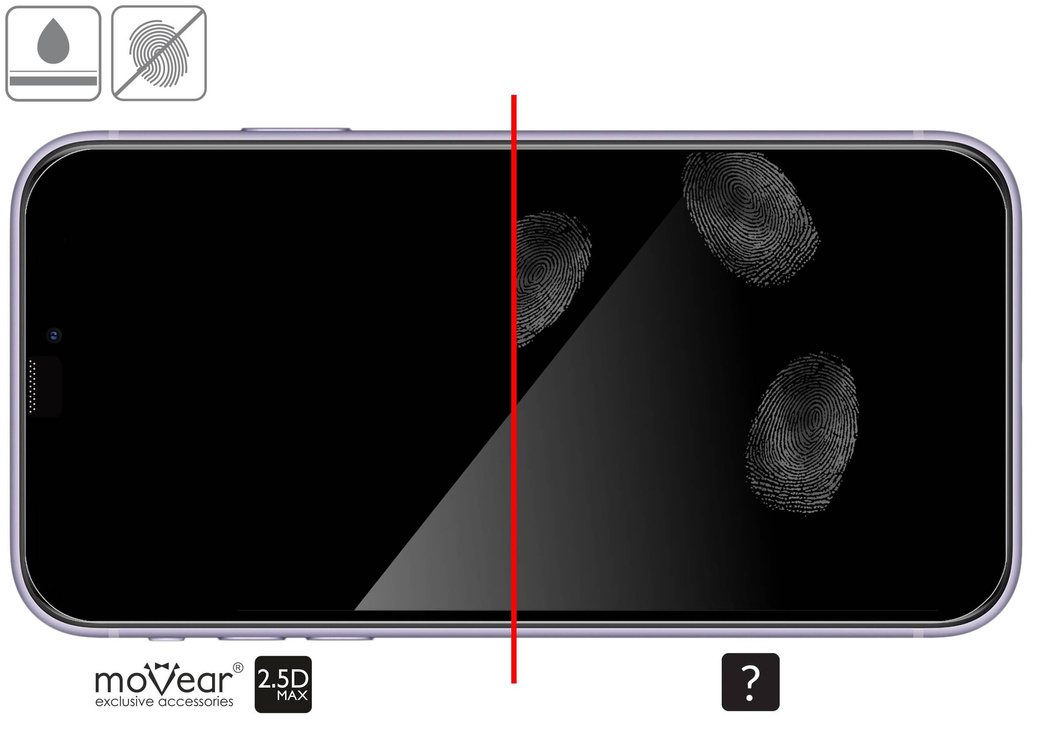 moVear mBOX GLASS mSHIELD 2.5D MAX für Apple iPhone 11 / Xr (6.1") (einfache Installation)