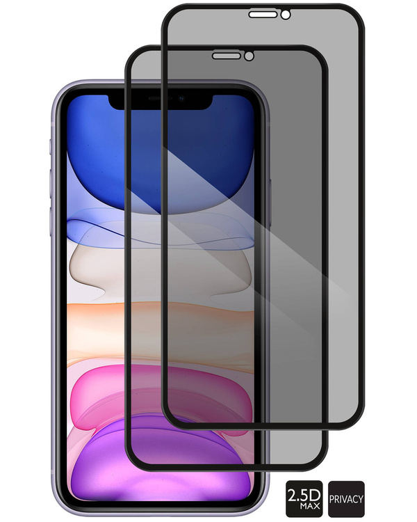 2 Stk. | moVear GLASS mSHIELD 2.5D MAX privacy für Apple iPhone 11 / Xr (6.1") | (Privatisierung, Handyhülle freundlich)