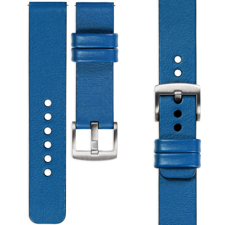 moVear Prestige S1 23mm Leather strap for watch | Blue [buckle to choose from]